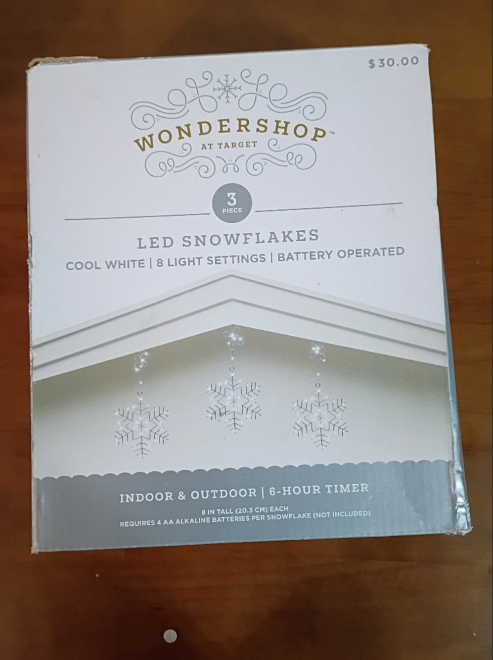LED Snowflakes String Lights - Cool White - 3 Pack